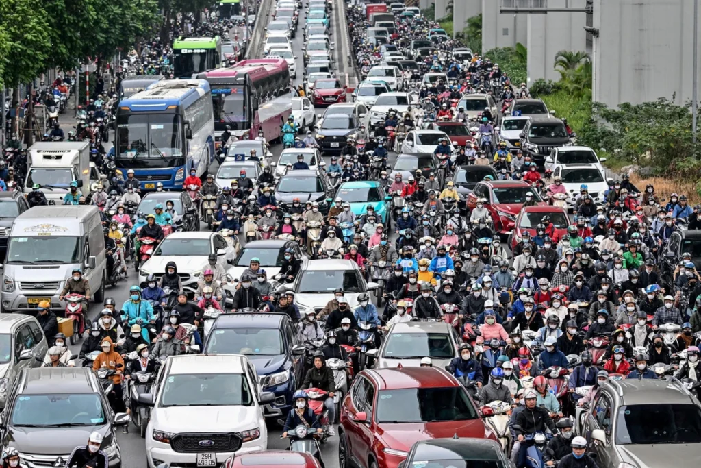 Traffic jam in Vietnam